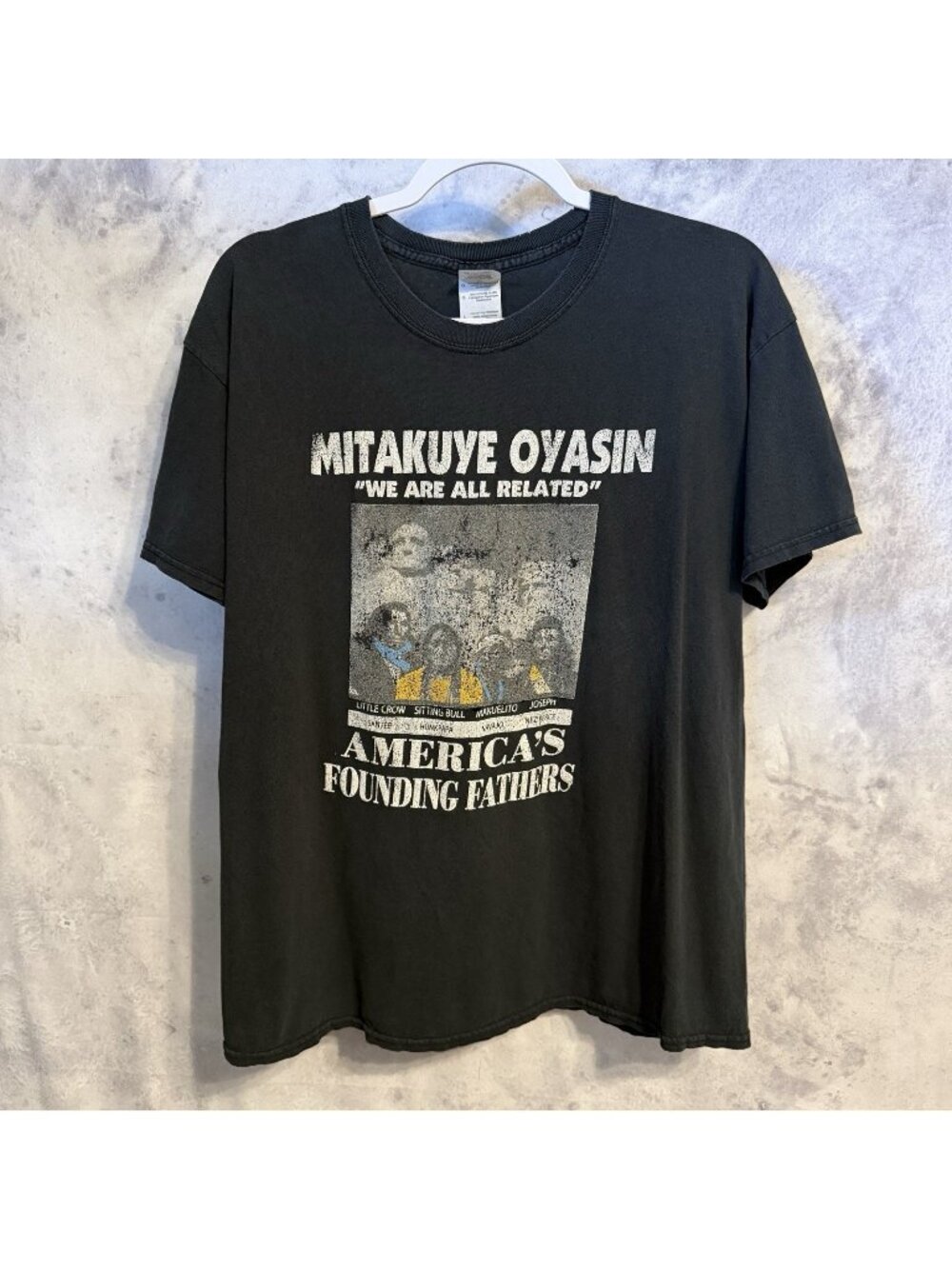 Mitakuye Oyasin Americas Founding Fathers T Shirt Native American Size Large L